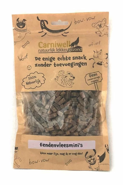 Carniwell Eend mini snacks, 200 gram