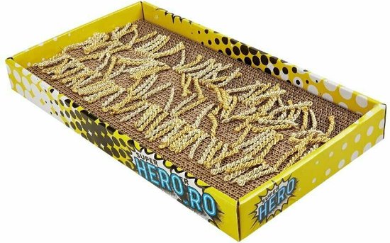 Fofos Comic String Scratcher – Krabkarton voor katten met speelse touwtjes