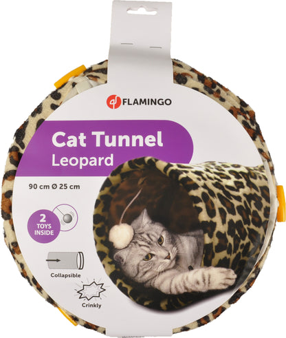 Flamingo Leopard Speeltunnel voor katten – Duurzame en comfortabele tunnel
