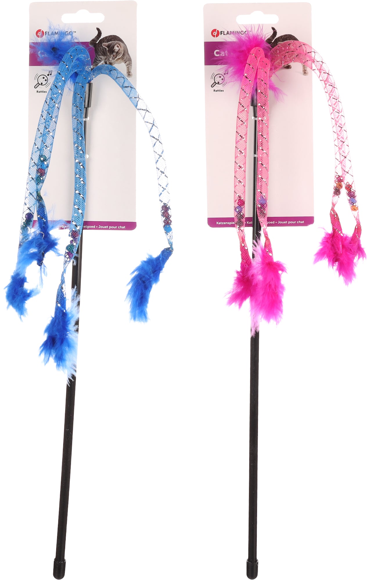 Kattenhengel Narcy met belletjes, veren en tentakels