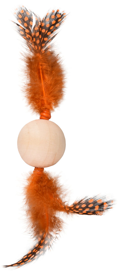 Houten bal Kirk met veren