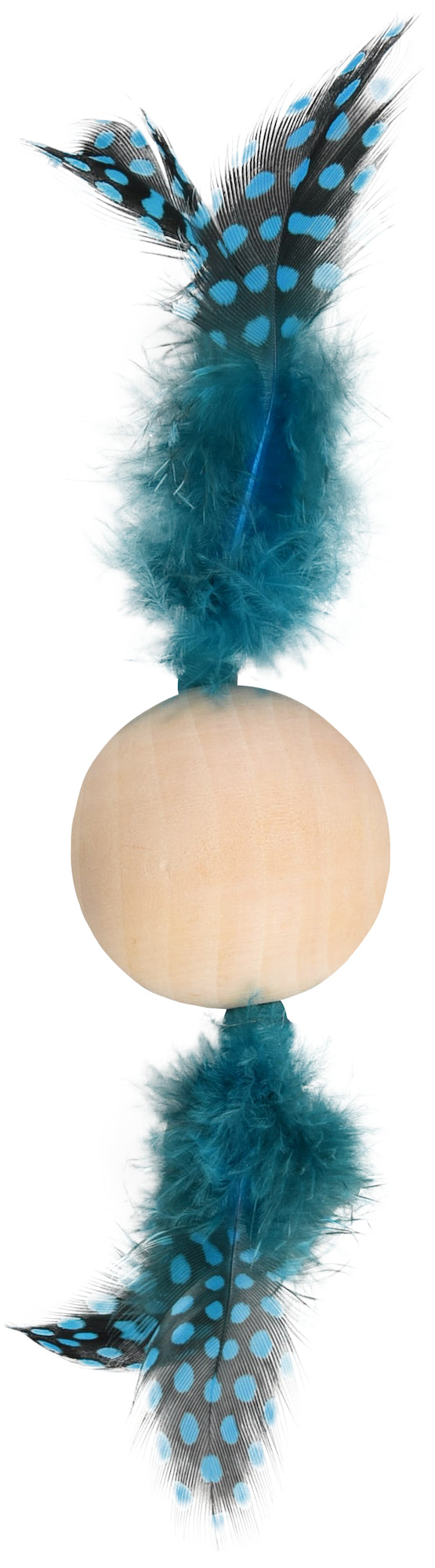 Houten bal Kirk met veren