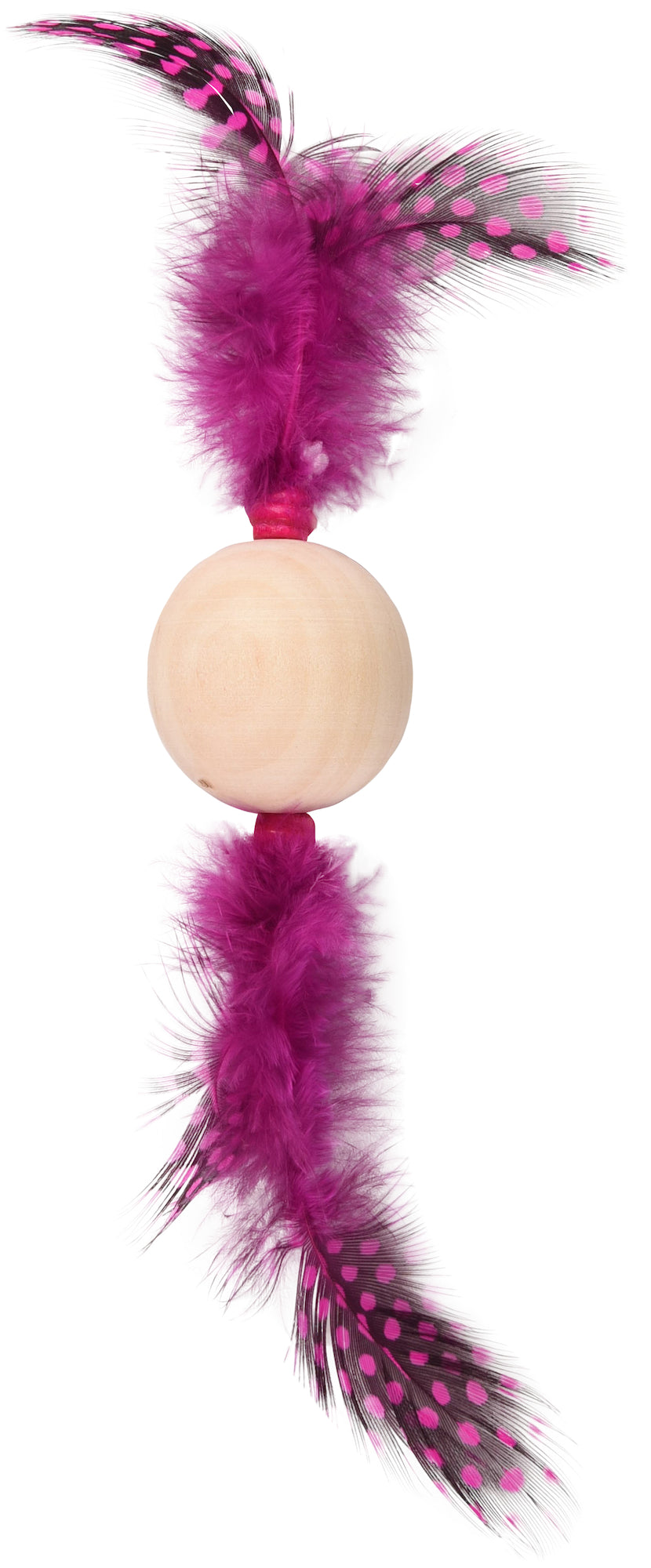 Houten bal Kirk met veren