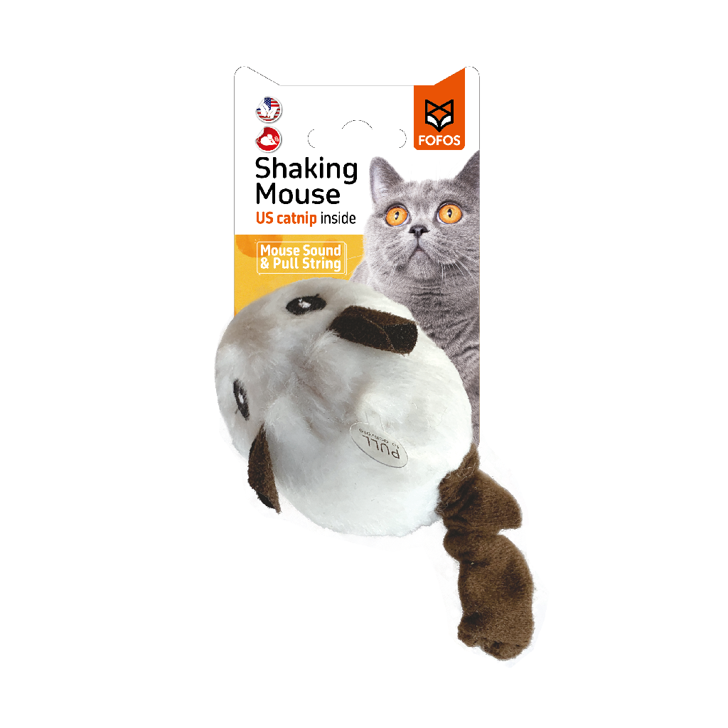 Fofos Shaking Mouse met geluid in Wit of Grijs