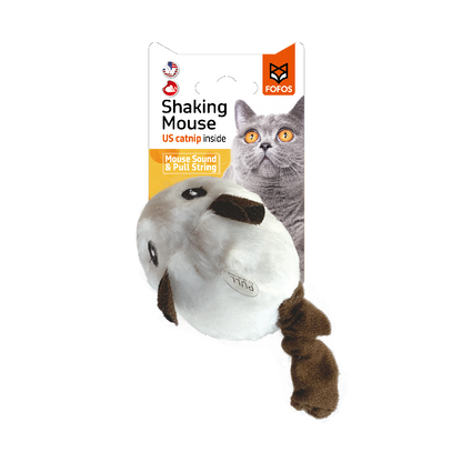 Fofos Shaking Mouse met geluid in Wit of Grijs